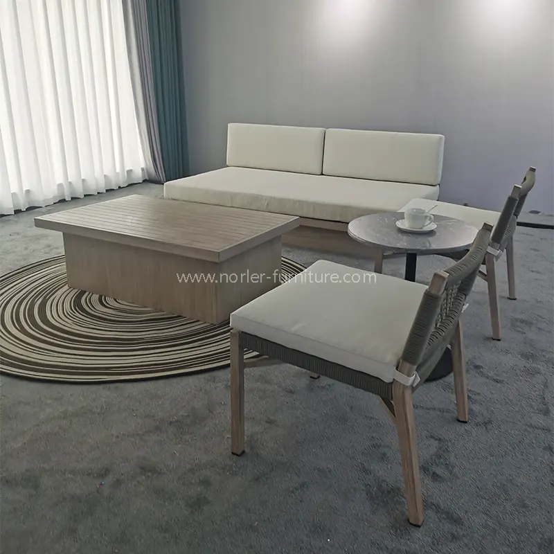 Scaun în aer liber din cereale din lemn din aluminiu din aluminiu