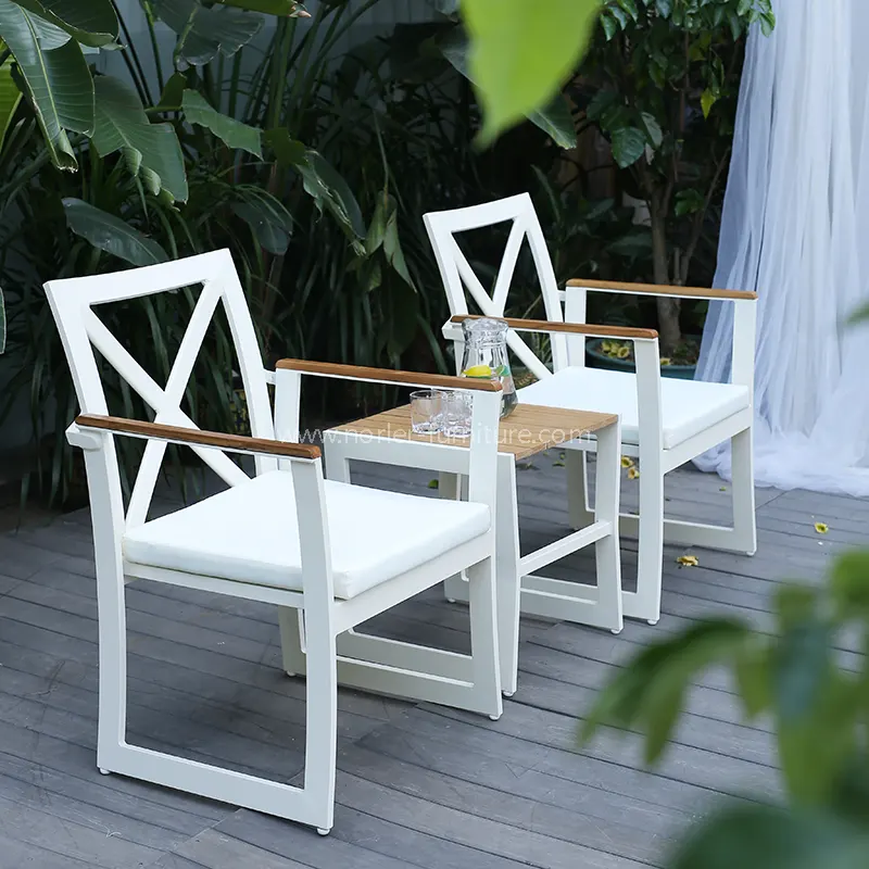 Set de grădină de balcon din lemn de faimă din aluminiu