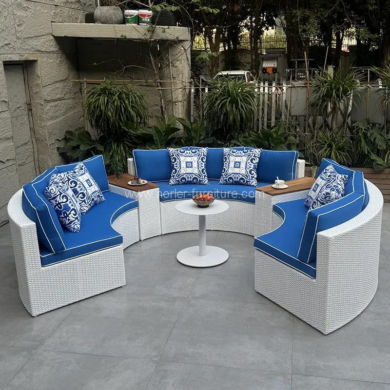 Mobilier exterior personalizat pe Rattan canapea