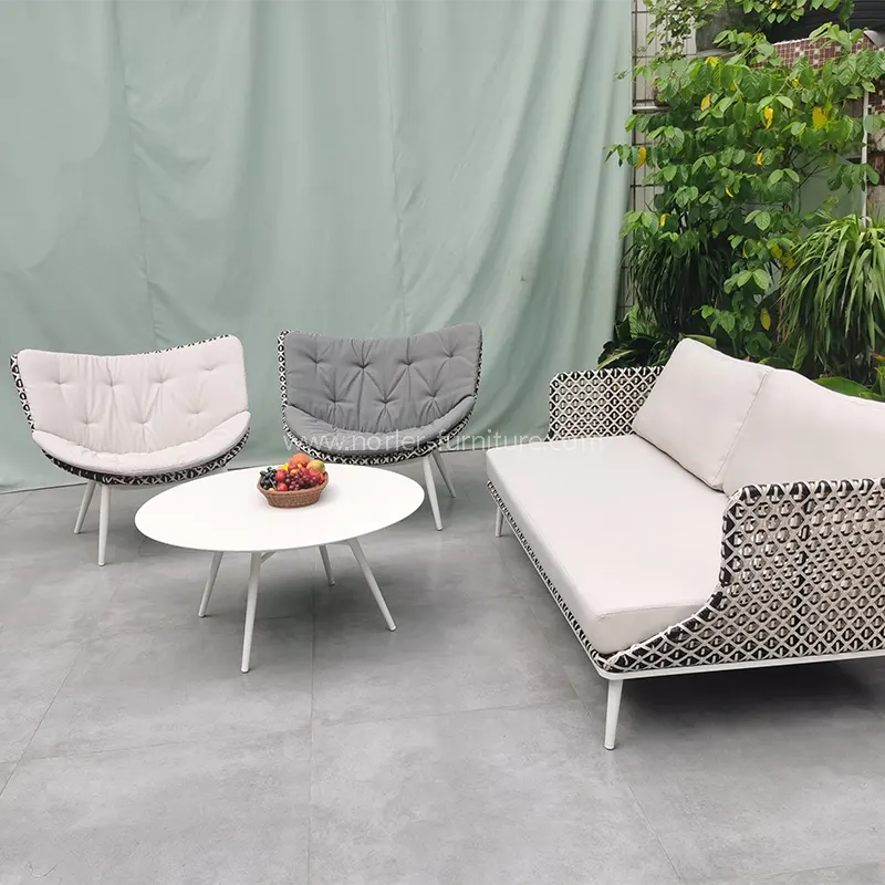 Durabil din aliaj de aluminiu din aliaj Cabana acoperită cu pulbere PE RATTAN