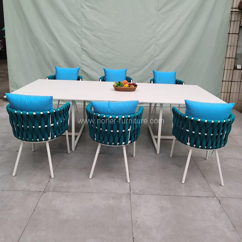 Set de mese de țesut din aluminiu cu frânghie exterioară de înaltă calitate