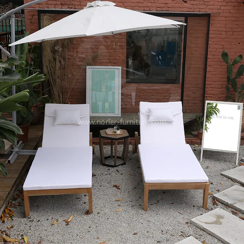 Lounger de soare din lemn de tec exterior de înaltă calitate
