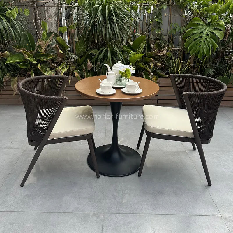 Set de balcon cu frânghie din aluminiu în aer liber