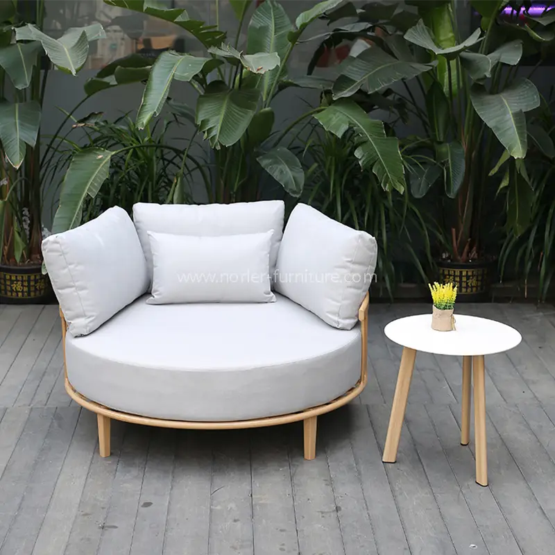 Cadru de aluminiu în aer liber Patio Balconul rotund Mobilier pentru pat rotund