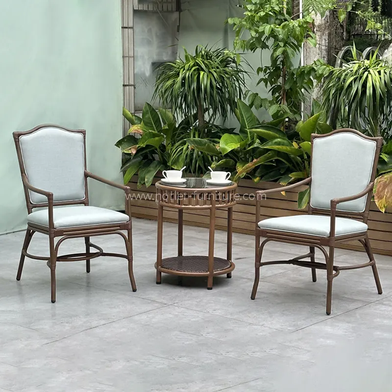 Set de balcon din lemn de aluminiu în aer liber