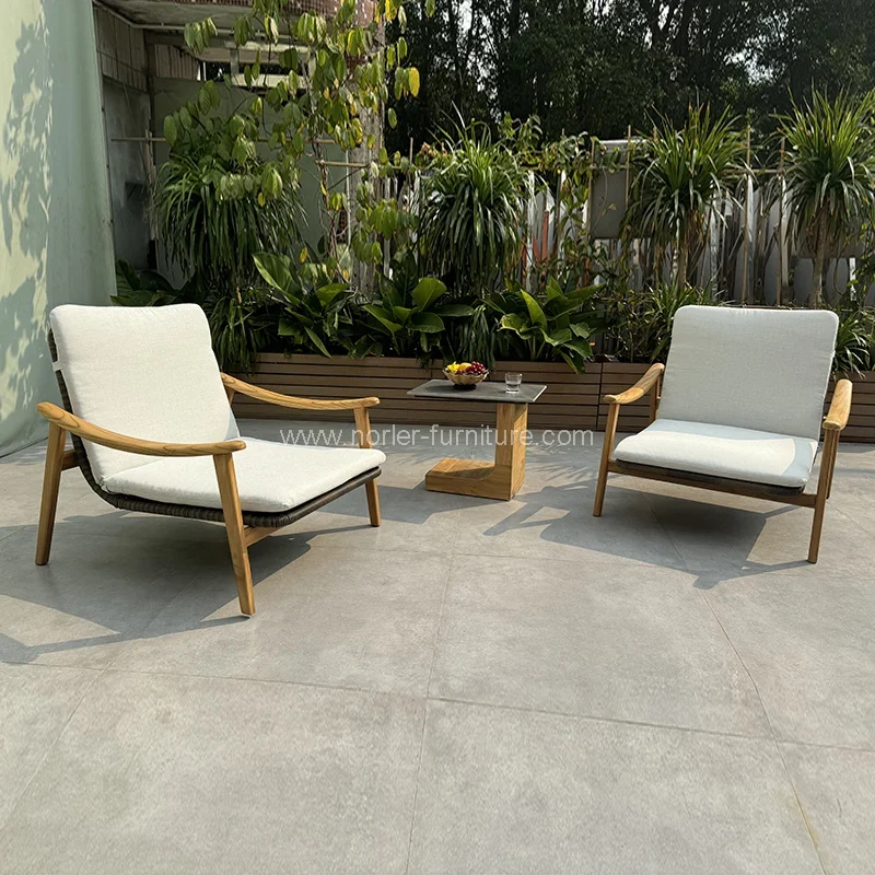 Set de grădină din lemn de tec de balcon în aer liber