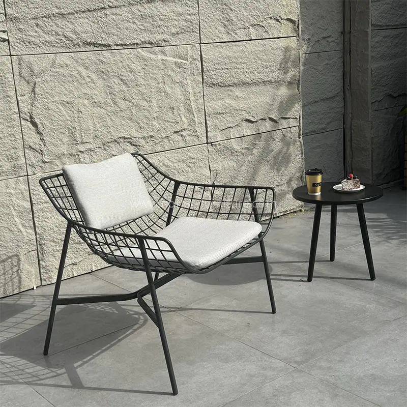 Curte în aer liber din aluminiu negru din aluminiu impermeabil set de balcon