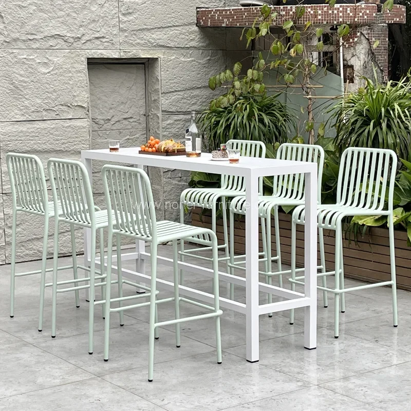 Scaun de bar din aluminiu pentru balcon de grădină în aer liber