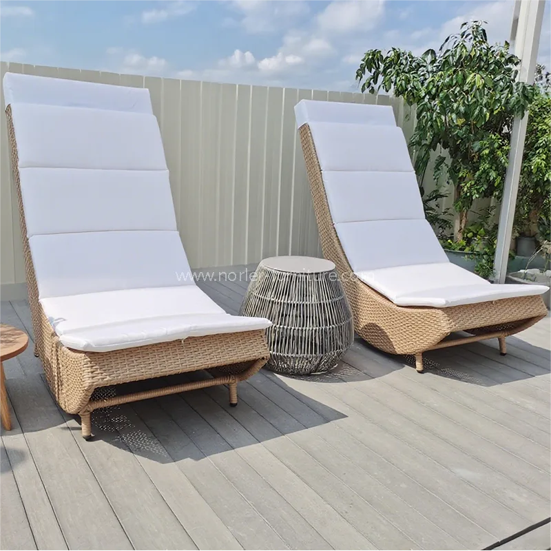 În aer liber, din aluminiu de agrement, cadru Rattan Sun Lounger